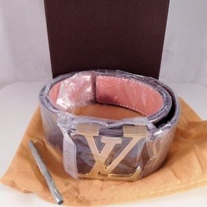 LV Canvas Belt with Metal Buckle and Hole Punch